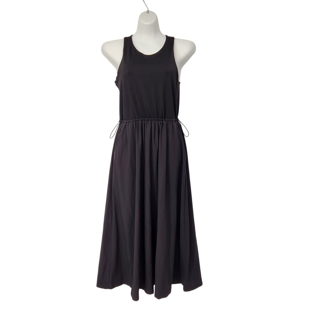 Lou & Grey Black Side Bungee Pocket Built in Bra Tank Midi Dress Women's L